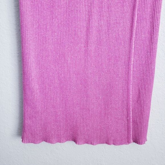 Free People Pink Tie Front Ribbed Maxi Skirt - Picture 3 of 8